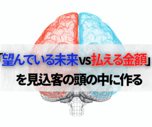 『望んでいる未来 vs 払える金額』を見込客の頭の中に作る